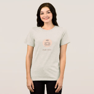 Minimalistische Lotusbloem Aangepaste Naam Yoga T- Tri-Blend Shirt