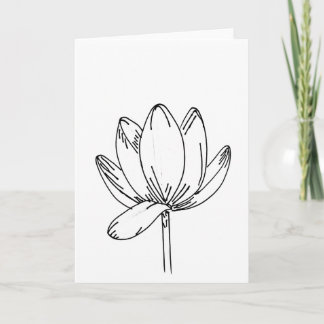 Minimalistische Lotusbloem Condoleance Kaart