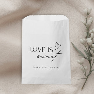 Minimalistische Love is Sweet-huwelijksgunst Bedankzakje