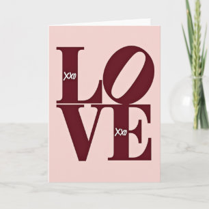 Minimalistische Love Xoxo Kaart