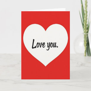 Minimalistische Love You Hart Matte Kaart