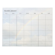 Minimalistische lucht Maandelijkse planner, aangep