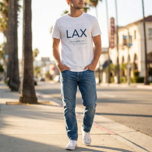 Minimalistische luchthavencode – Op maat gemaakte T-shirt
