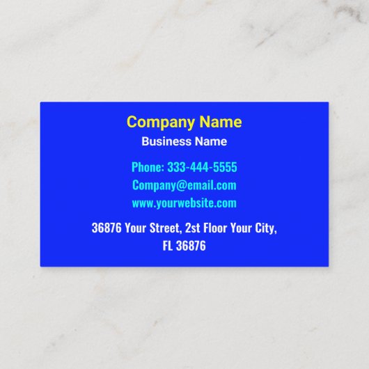 Minimalistische luxe blauwe kleur - Elegant Eenvou Visitekaartje (Achterkant)