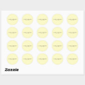 Minimalistische luxe boetiek geel ronde sticker (Vel)