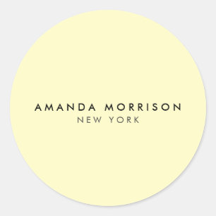 Minimalistische luxe boetiek geel ronde sticker