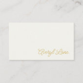 Minimalistische luxe boetiek Ivoor Gold Script Visitekaartje (Voorkant)