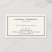 Minimalistische luxe boetiek ivoor/zwart single si visitekaartje (Voorkant)