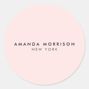 Minimalistische luxe boetiek roze ronde sticker