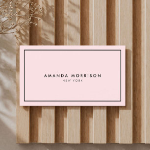 Minimalistische luxe boetiek roze/zwart visitekaartje