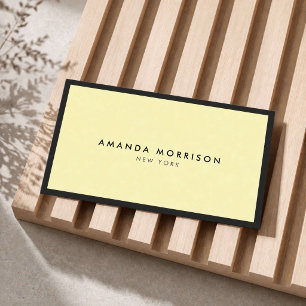 Minimalistische luxe boetiek zwart/geel visitekaartje