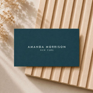 Minimalistische luxe boutique diep teal visitekaartje