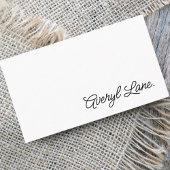 Minimalistische luxe boutique wit elegant script visitekaartje