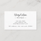 Minimalistische luxe boutique wit elegant script visitekaartje (Achterkant)