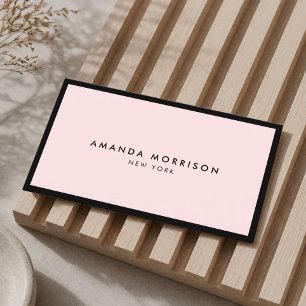 Minimalistische luxe boutique zwart/roze visitekaartje