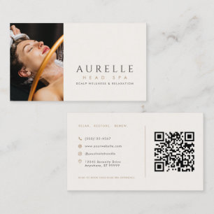 Minimalistische luxe foto hoofdspa bedrijfskaart visitekaartje