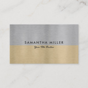 Minimalistische luxe Metallic Gold & Silver Textur Visitekaartje