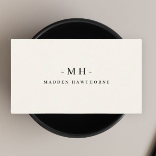 Minimalistische Luxe Professionele Ivoor Monogram Visitekaartje