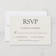 Minimalistische luxe RSVP kaart