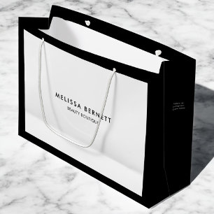 Minimalistische luxe zwart wit bedrijf groot cadeauzakje