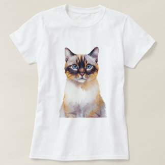 Minimalistische Lynx Point Siamese kat geïnspireer T-shirt