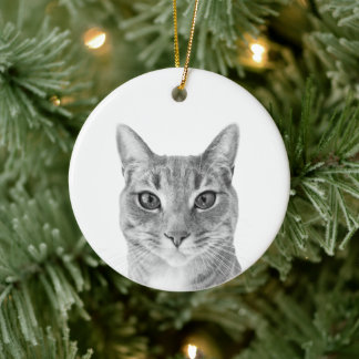 Minimalistische Maak Je Eigen Aangepaste Huisdier  Keramisch Ornament
