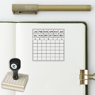Minimalistische maandelijkse planner kalender rubberstempel