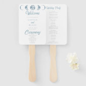 Minimalistische maanfasen hemelhuwelijksprogramma handwaaier (Voorkant en achterkant)