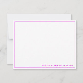 Minimalistische Magenta Border Note Kaart Notitiekaartje