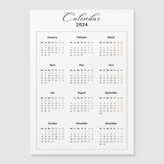 Minimalistische magnetische kalender 2024