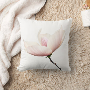 Minimalistische Magnolia Bloem Worp Kussen
