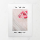 Minimalistische make-up artiest Red Lips Salon Bro Drieluik Kaart (Cover)