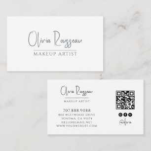 Minimalistische Make-up Artist QR Code Social Medi Visitekaartje