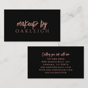 Minimalistische Make-up Kunstenaar Borstel Schrift Visitekaartje
