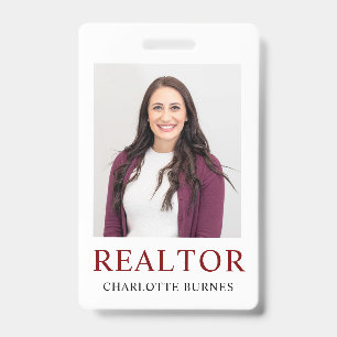 Minimalistische Makelaar Foto Badge ID Kaart