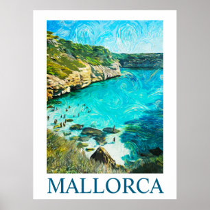 Minimalistische Mallorca Spanje Mediterraan Olie S Poster