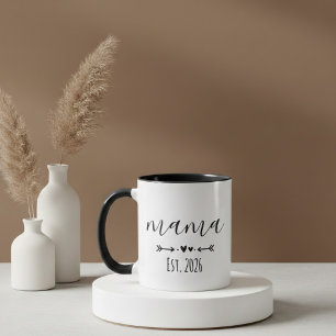 Minimalistische Mama Est Jaar Script Ontwerp Mok