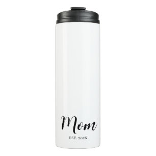 Minimalistische Mama Mijlpaal Vet Tekst Ontwerp Thermosbeker