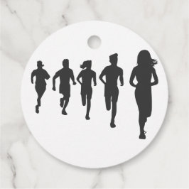 Minimalistische Marathon Runner Silhouetten Bedankjes Labels