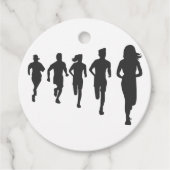 Minimalistische Marathon Runner Silhouetten Bedankjes Labels (Voorkant)