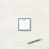 Minimalistische marine blauw twee grenzen post-it® notes (Op bureau)