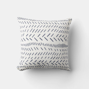 Minimalistische Marine Blue Dash Patroon Modern De Kussen