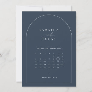 Minimalistische marineboog kalender Save the Date Kaart