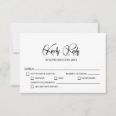 Minimalistische marmeren bruiloft RSVP kaartje (Voorkant)