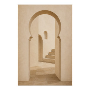 Minimalistische Marokkaanse Boog Muurkunst Poster Perfect Poster