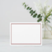 Minimalistische Maroon Two Border Note Kaart (Staand voorkant)