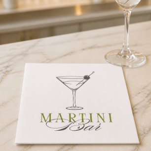 Minimalistische Martini Bar Cocktailserviet Servet