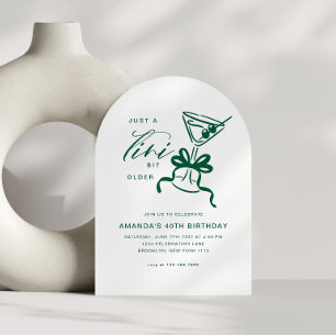 Minimalistische Martini Chic Groene Verjaardagsboo Kaart