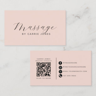 Minimalistische Massagetherapeut QR-code Visitekaartje
