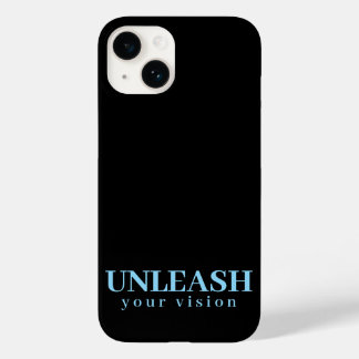 Minimalistische Matte Black Unleash Your Vision Qu Case-Mate iPhone 14 Hoesje